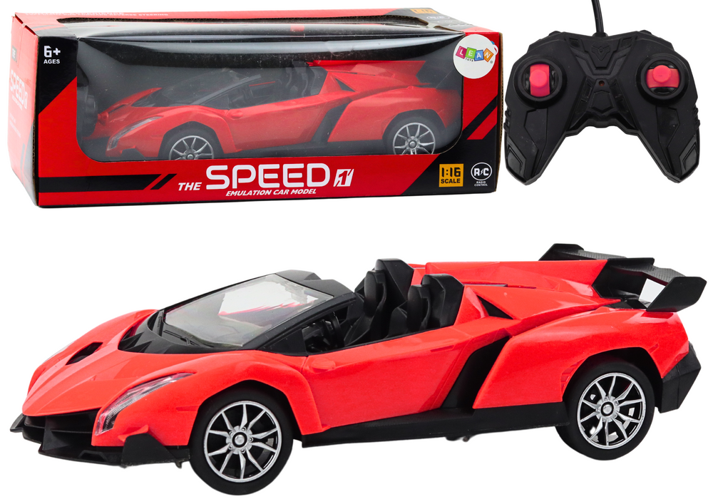 mamido Športové auto na diaľkové ovládanie RC 1:16 červené