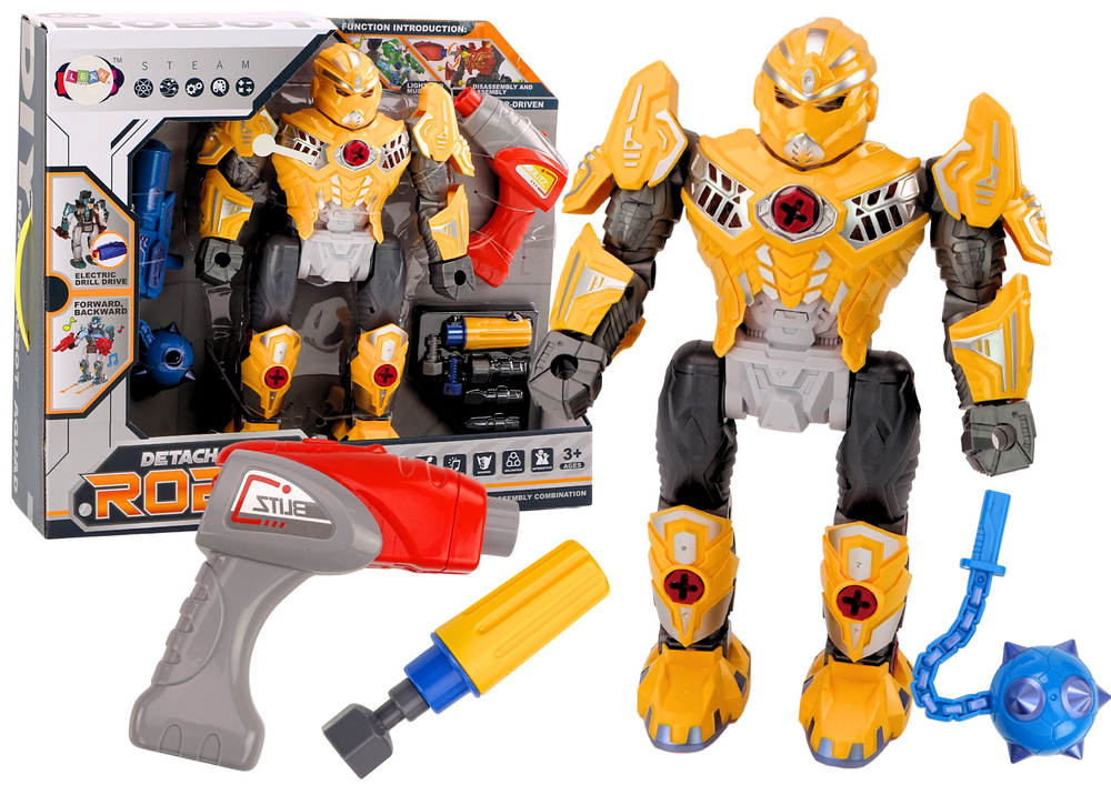 mamido  Skrutkovací robot s vŕtačkou a skrutkovačom so svetlami a zvukmi žltý