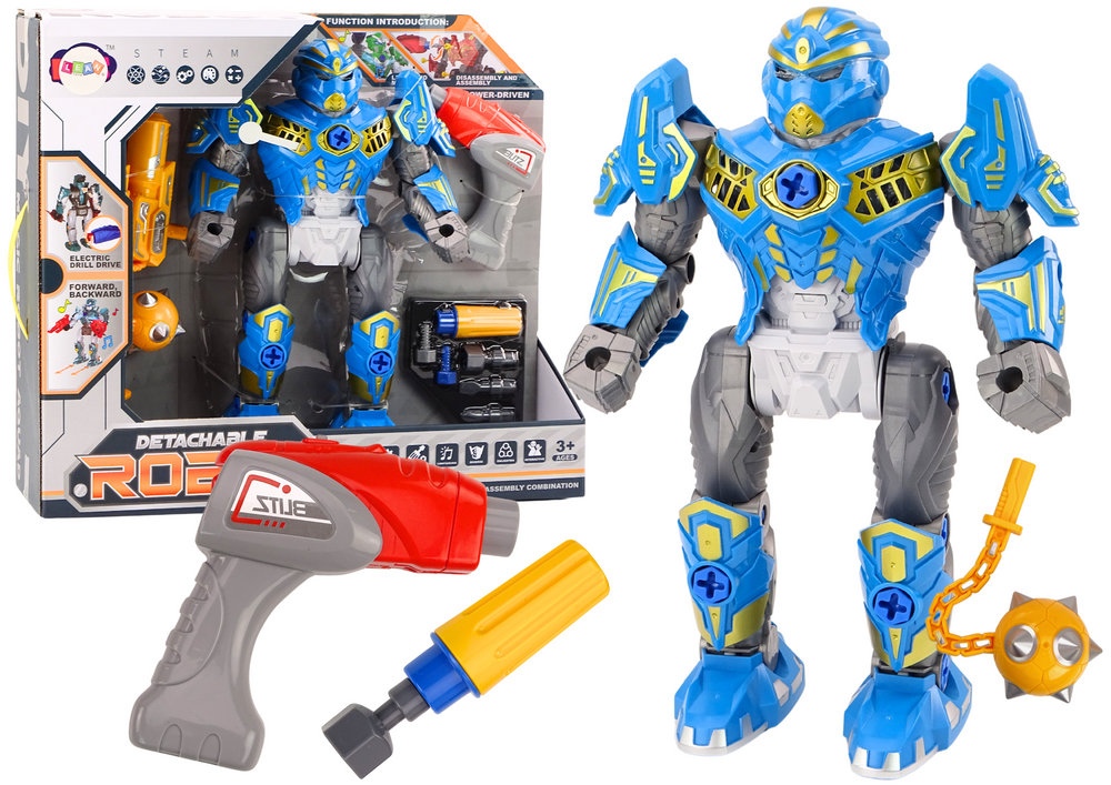 mamido  Skrutkovací robot s vrtákom a skrutkovačom, svetlá a zvuky modrý