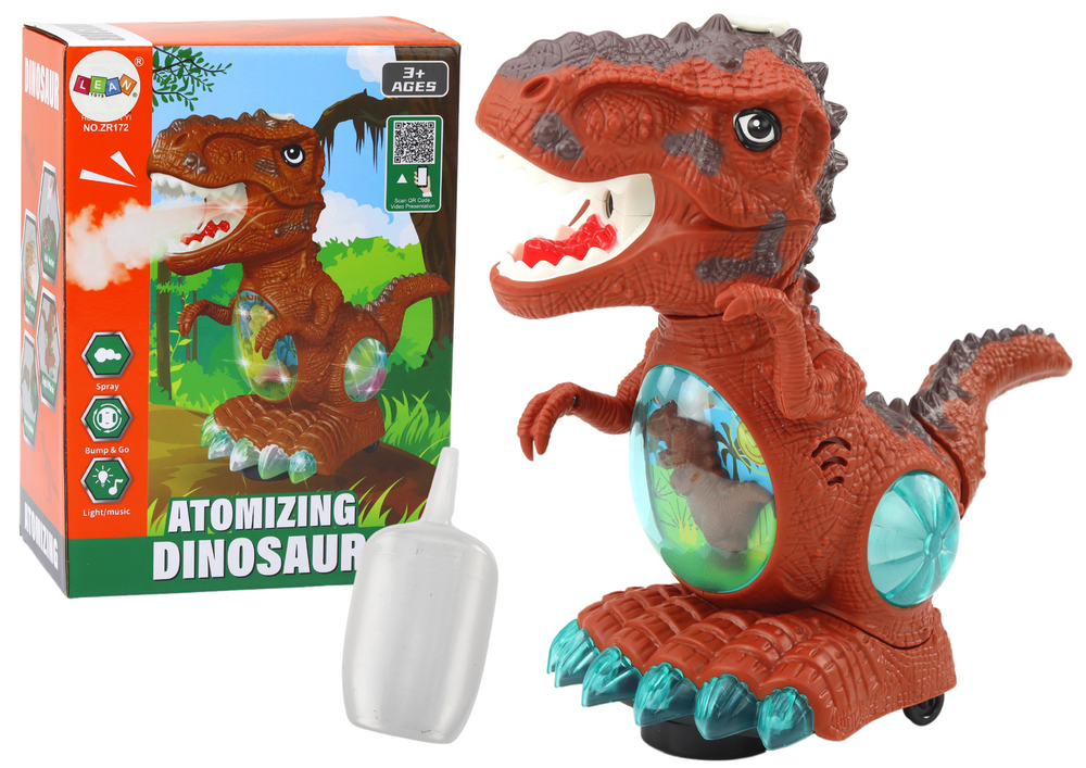 mamido Tancujúci dinosaurus s detekciou prekážok, svetlami a zvukmi hnedý