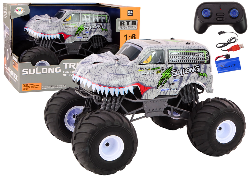 mamido Veľké terénne auto na diaľkové ovládanie 2.4G RC 1:6 Dinosaurus
