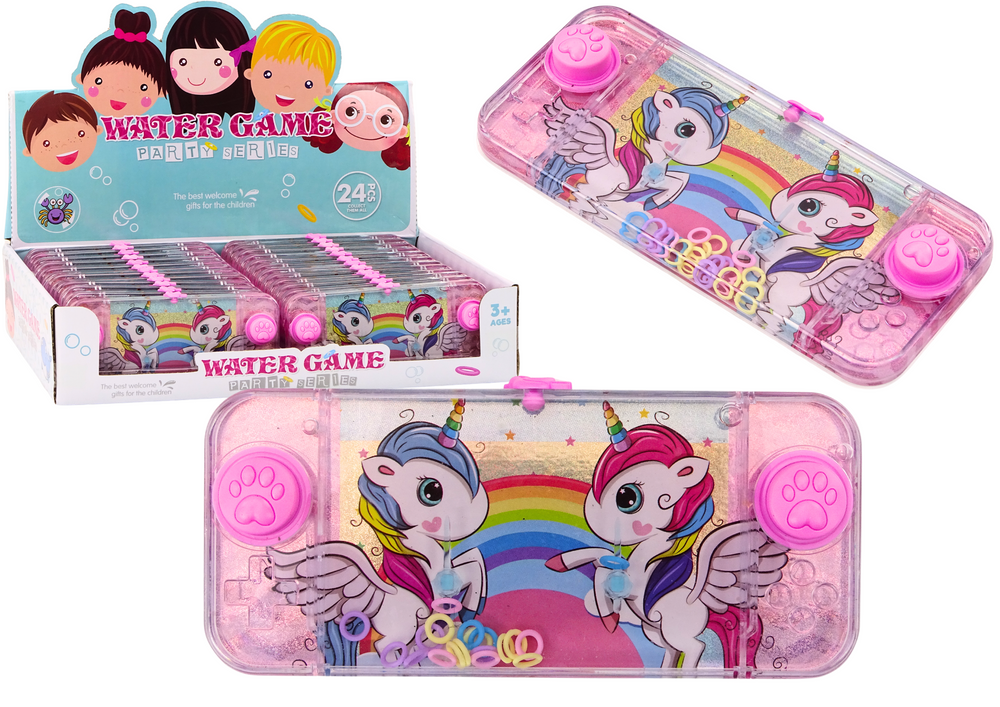 mamido Vodná hra šikovnosť konzola ružová mini jednorožce ovládač konzoly