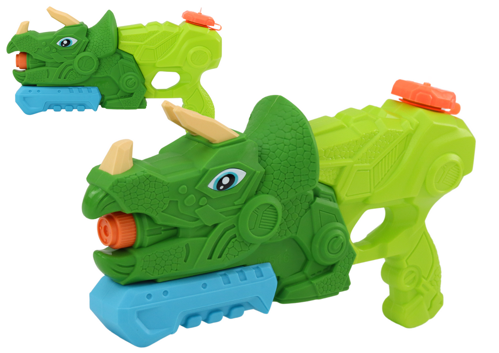 mamido Vodná pištoľ Dinosaurus zelený Triceratops 1000 ml dosah 7 m
