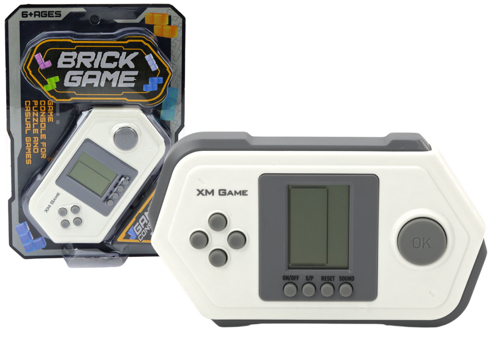 mamido Elektronická herná konzola Tetris Brick Game šedo-biela