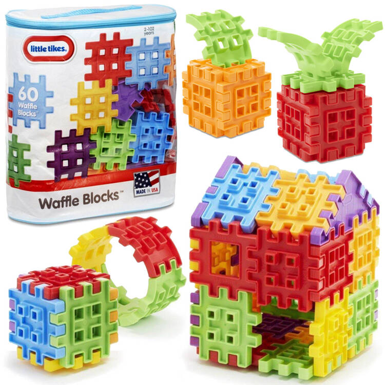 mamido Little Tikes Kreatívne farebné kocky WAFLE 60 ks s taškou
