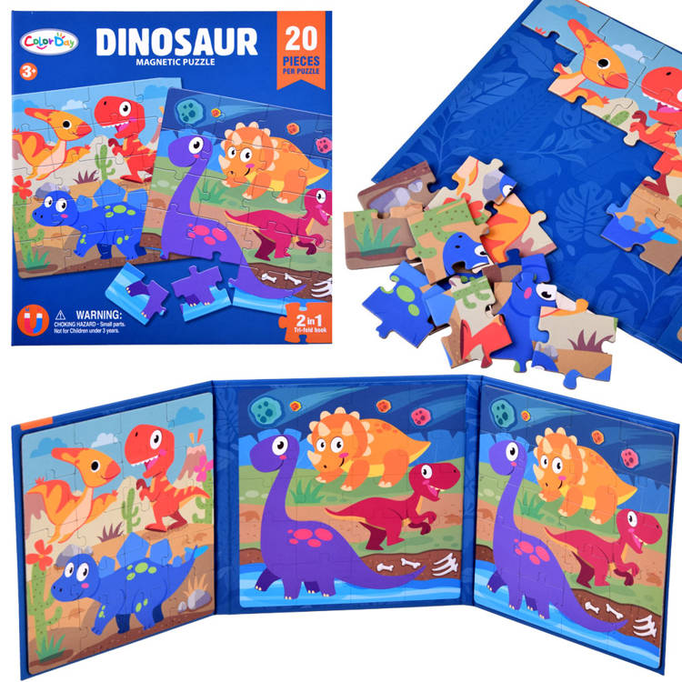 mamido Magnetická puzzle knižka Dinosaury 40 dielikov