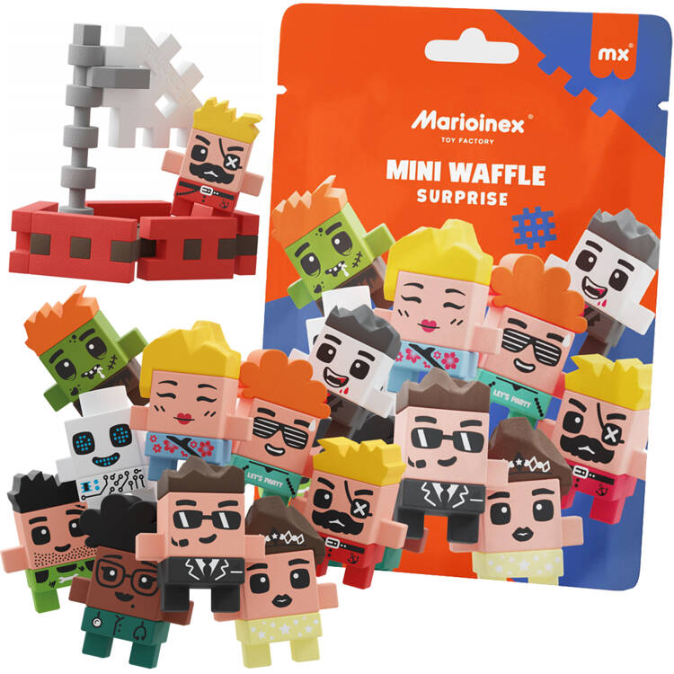 mamido Marioinex stavebnica Mini Waffle Surprise 2v1 sáčok s figúrkou stavebnice