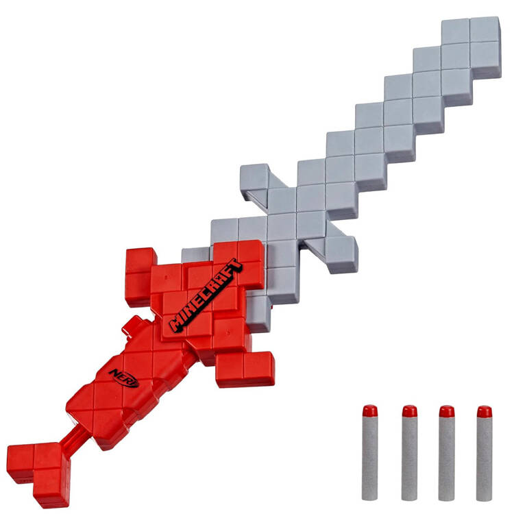 NERF Minecraft meč Hearstealer so štyrmi šípkami