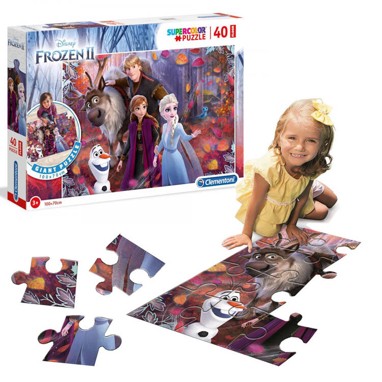 mamido Podlahové puzzle 40 dielikov Ľadové kráľovstvo 100x70