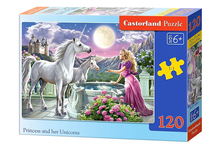 mamido Puzzle 120 dielikov Princezná a jej jednorožci