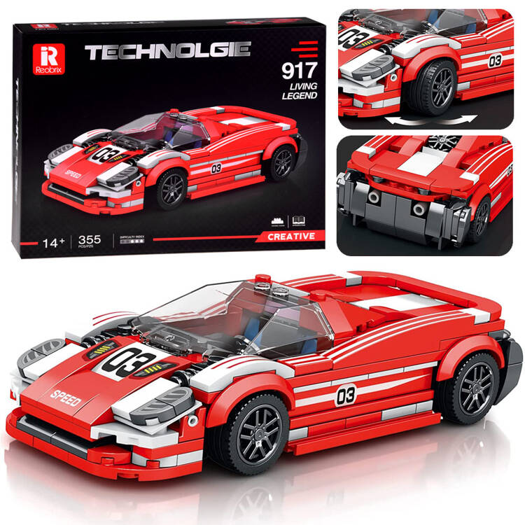 mamido Športové červené auto 917 technická stavebnica 355 dielov