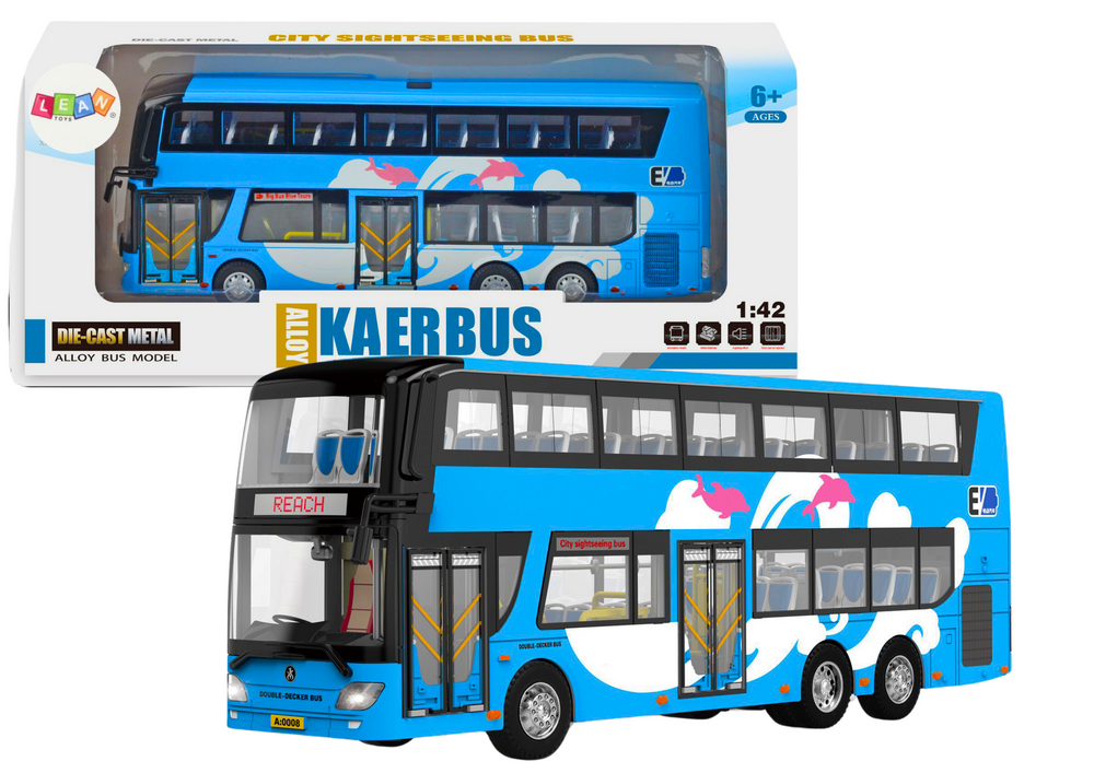 mamido Dvojposchodový výletný autobus 1:42 modrý