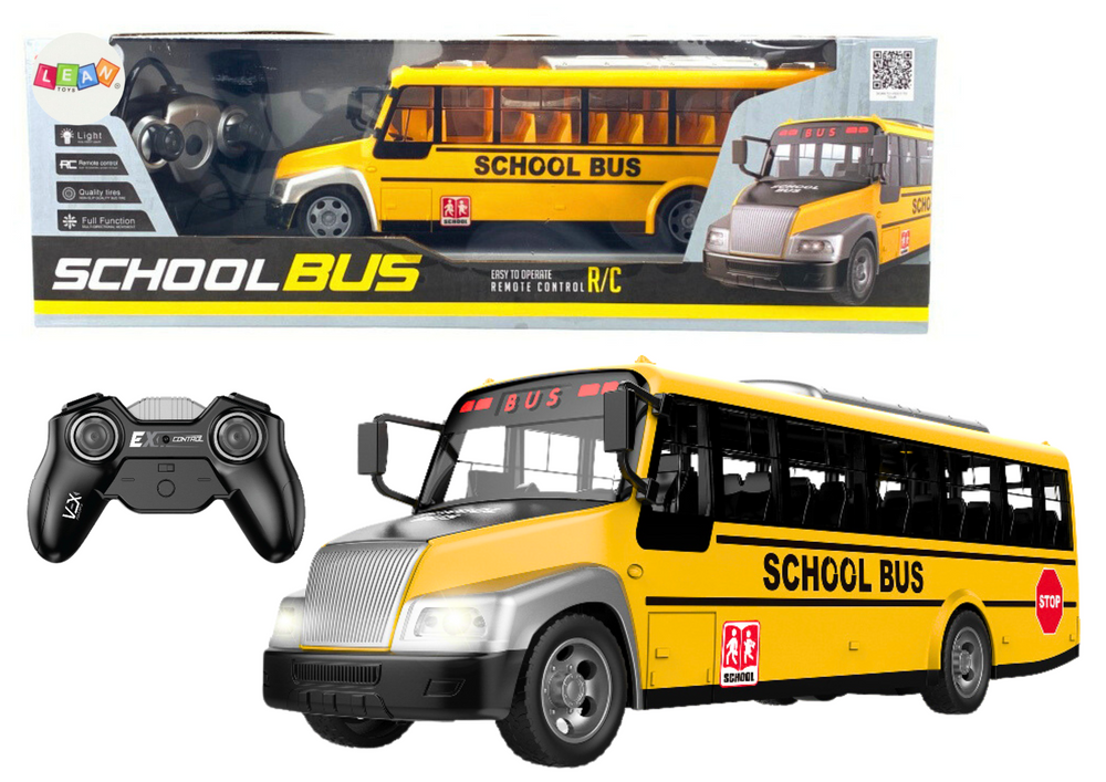 mamido Školský autobus na diaľkové ovládanie RC so svetlami žltý