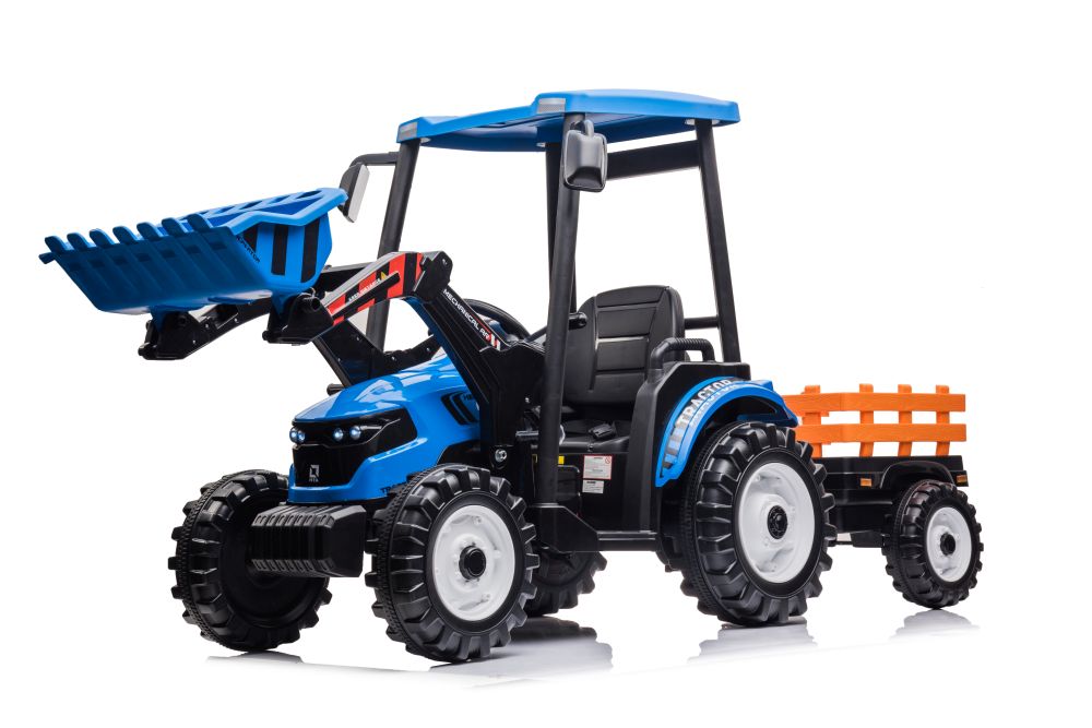 Detský elektrický traktor Hercules s prívesom 24V modrý