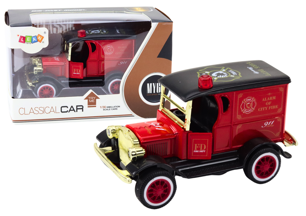 Hasičské auto s trecím pohonom 1:36 červené