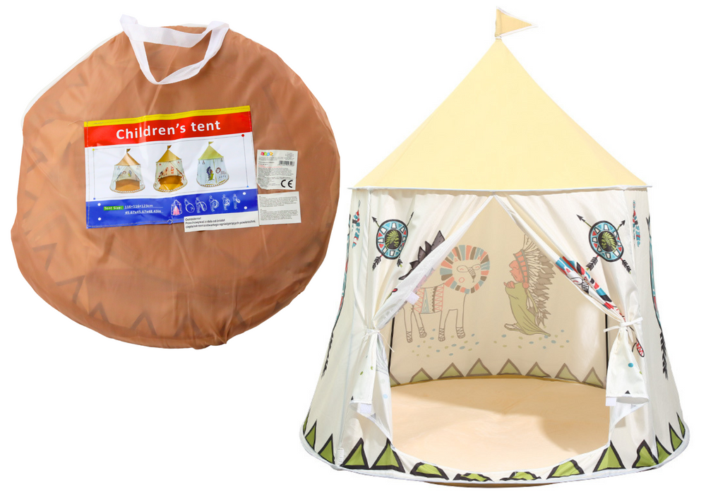 Detský indiánsky stan teepee béžový