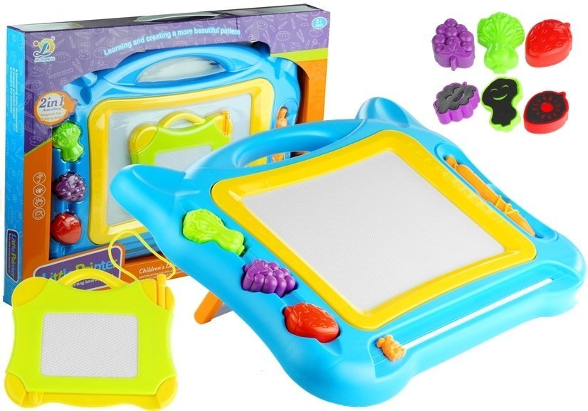 Mazacia magnetická tabuľa s pečiatkami 2v1