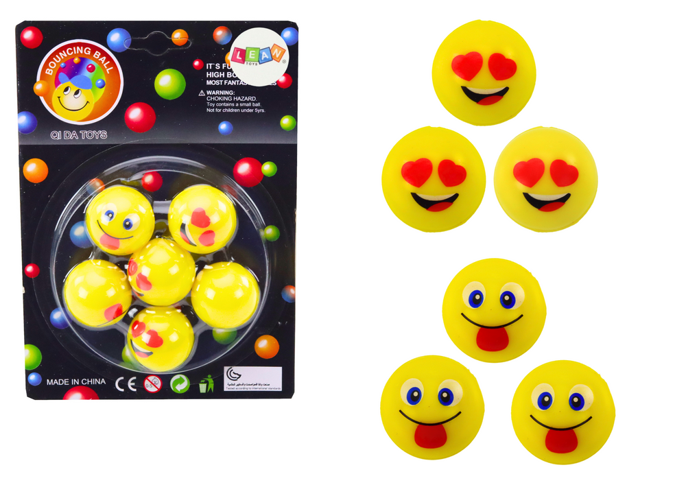 mamido Sada gumových loptičiek emoji žltej