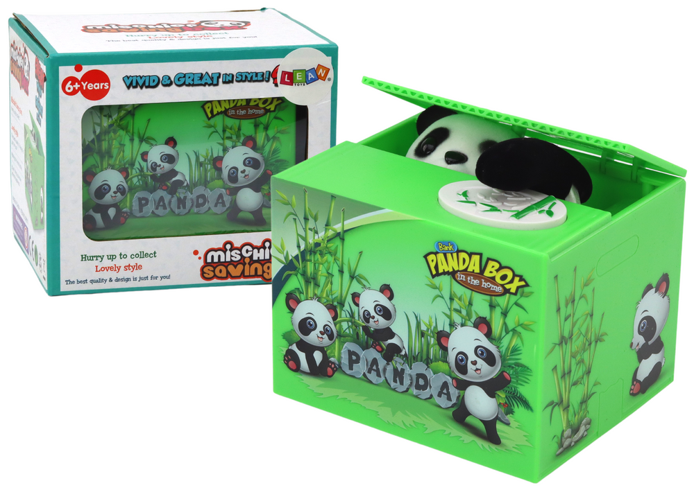 mamido Pokladnička na mince panda zelená