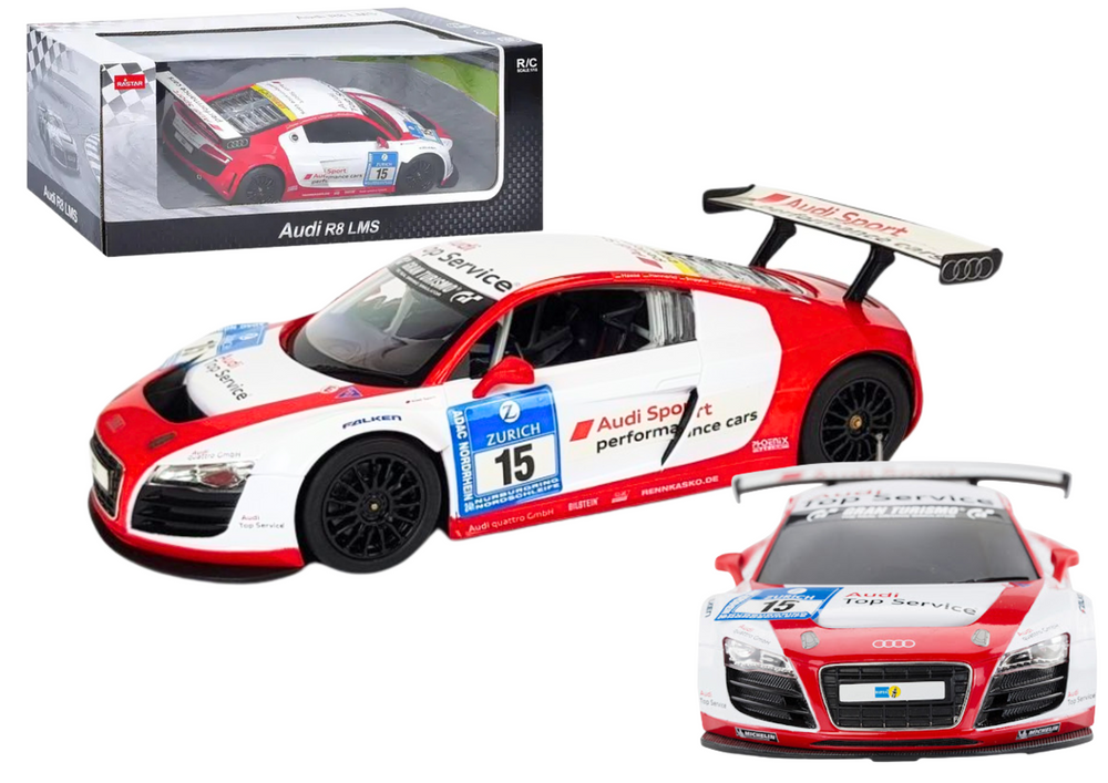 mamido Športové autíčko AUDI R8 LMS na diaľkové ovládanie RC 1:24 biele