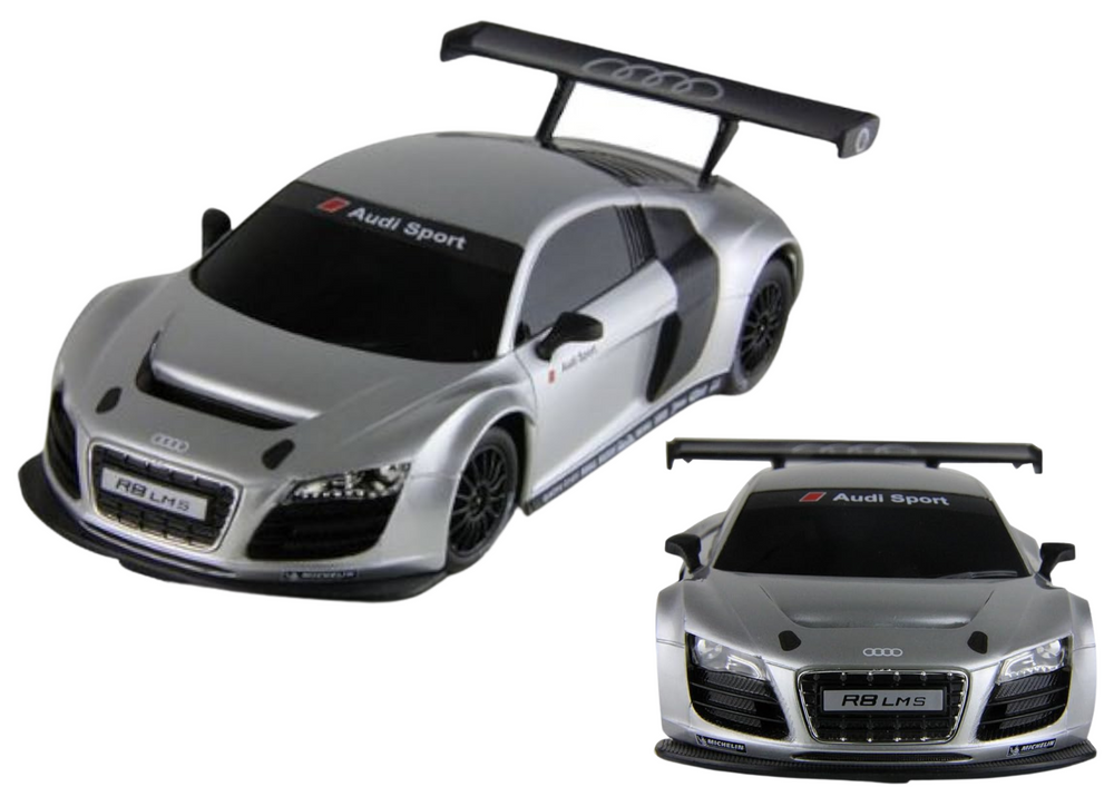 mamido Športové autíčko AUDI R8 LMS na diaľkové ovládanie RC 1:24 strieborné