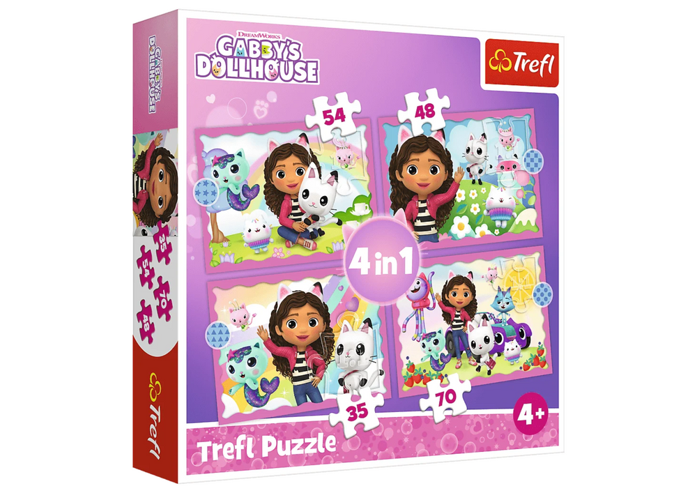mamido  Puzzle Dobrodružstvo Gabby 4v1 Trefl