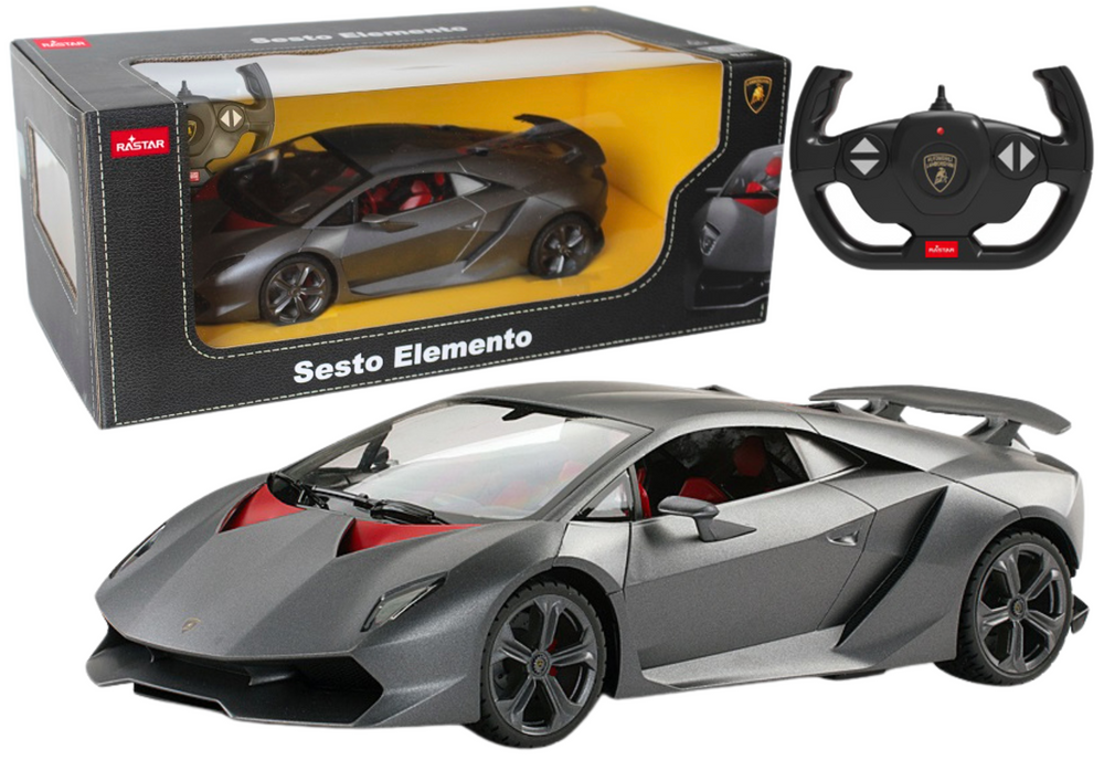 Auto na diaľkové ovládanie R/C Lamborghini Sesto Elemento 1:14 Rastar sivé