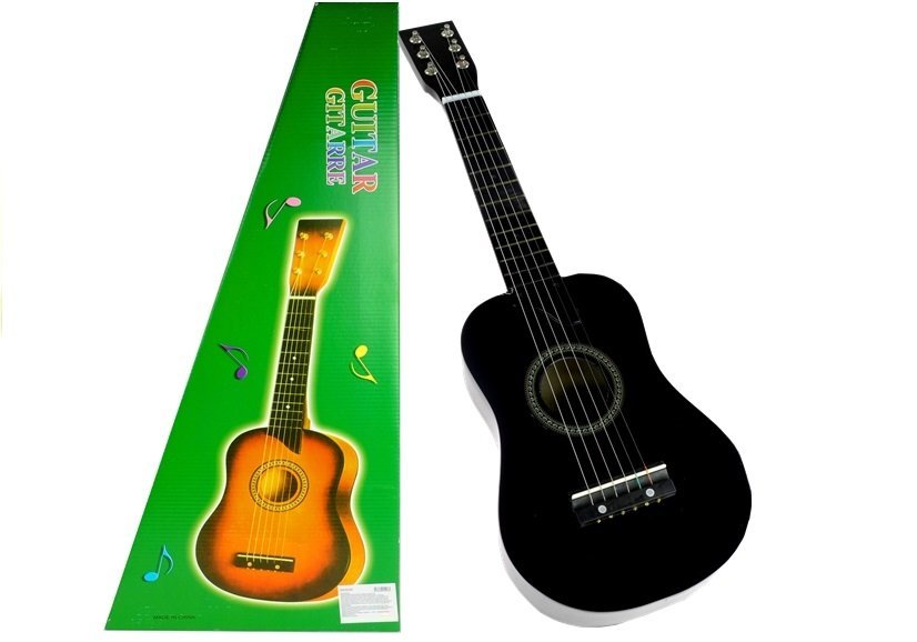 mamido Drevená gitara s trsátkom čierna