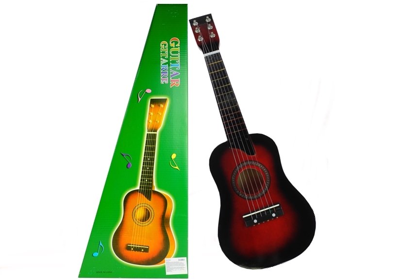 Drevená gitara s trsátkom čerešňová