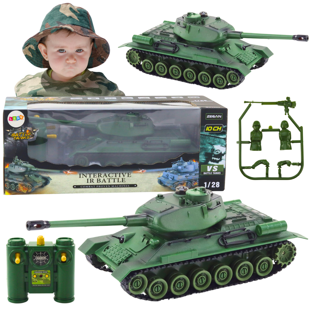 mamido Vojenský tank na diaľkové ovládanie RC 1:28 zelený