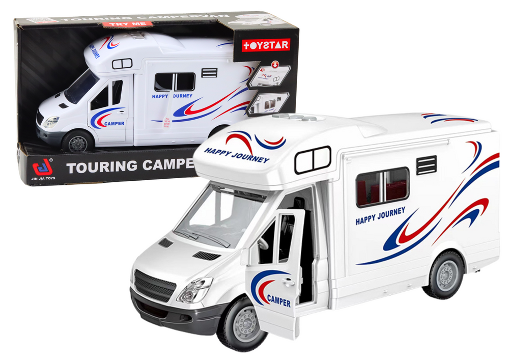 mamido Auto Camper s efektmi a otváracími dverami biele