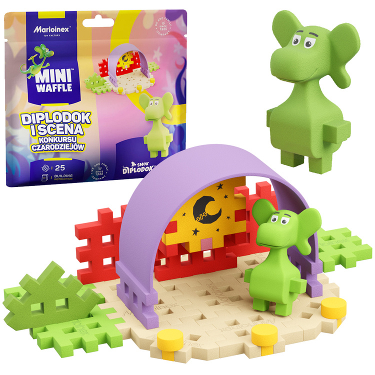 mamido Marioinex Diplodocus Drak a džungľa Mini vafle 25 dielikov + figúrka ZA5498