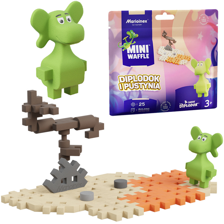 mamido Marioinex Diplodocus Drak a džungľa Mini vafle 25 dielikov s figúrkou