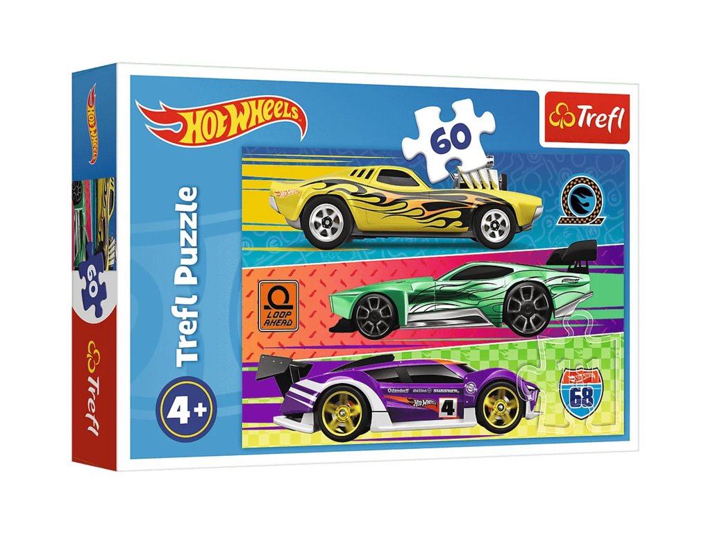 mamido Puzzle závodné Hot Wheels 60 dielikov Trefl 17389