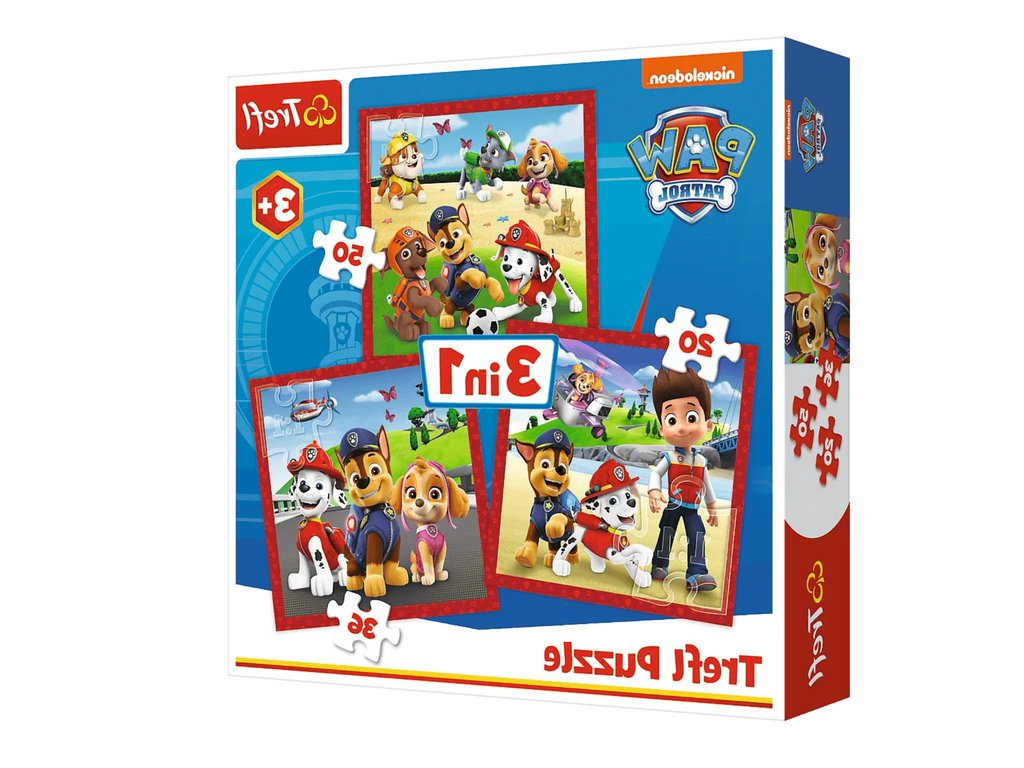 mamido  Puzzle 3v1 Veselé psy Tlapková patrola Trefl 34867