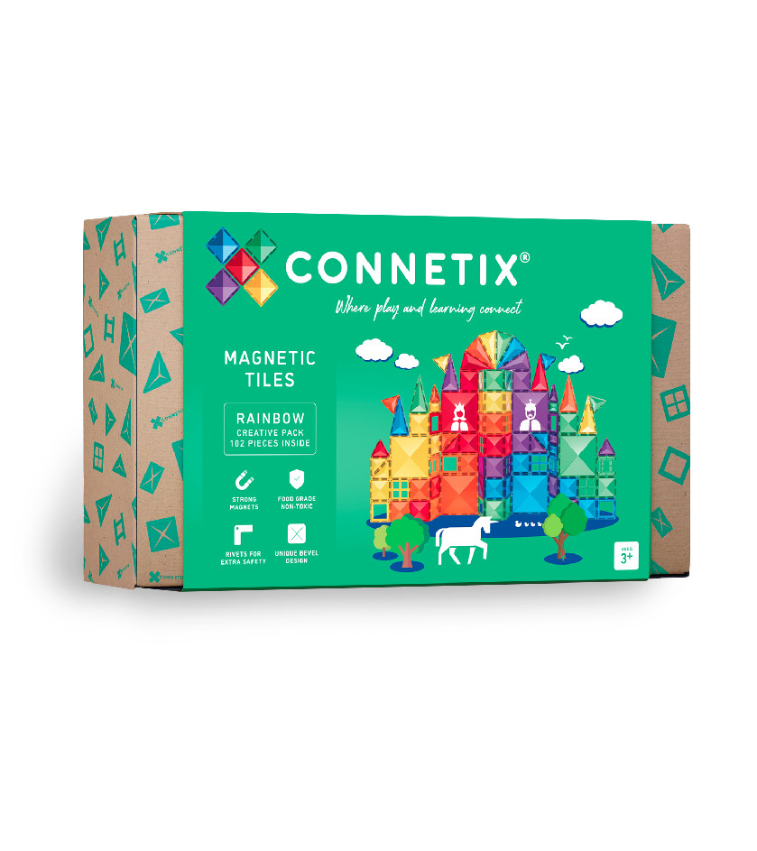 Connetix Connetix Tiles - Magnetická Stavebnica Dúhová XL 102 ks