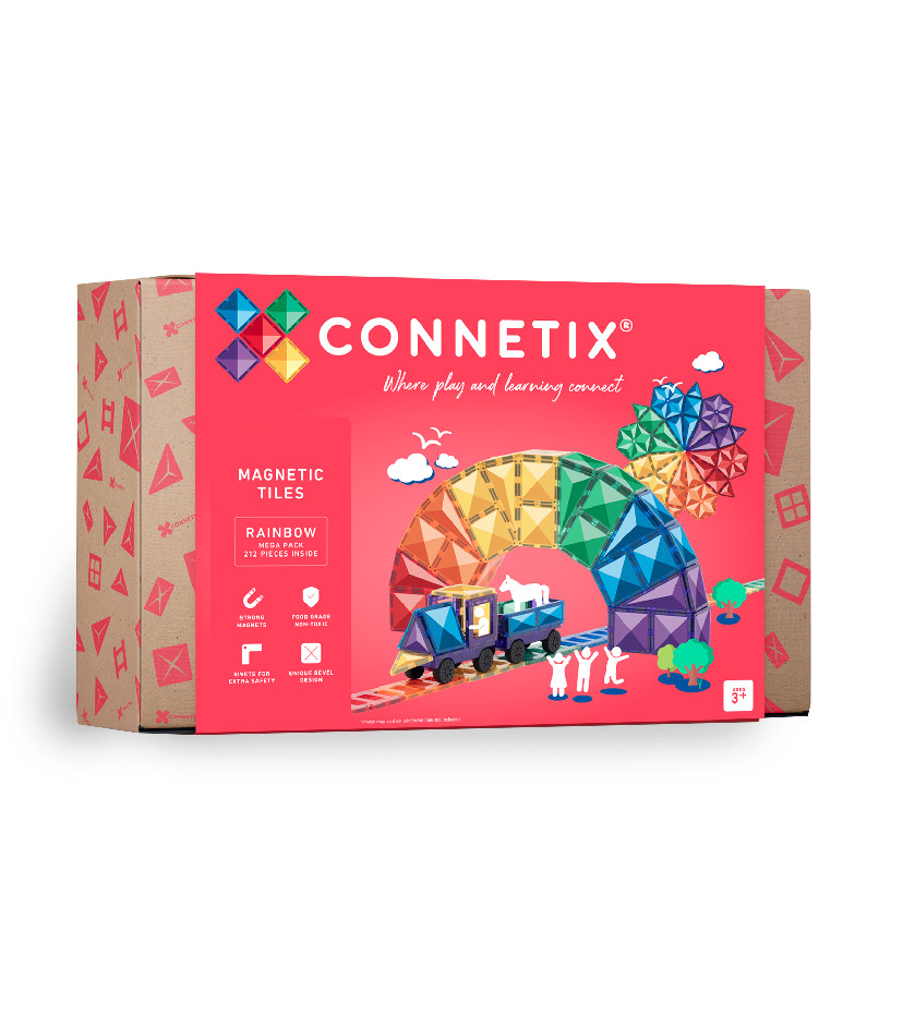 Connetix Connetix Tiles - Magnetická Stavebnica Dúhová XXL 212 ks