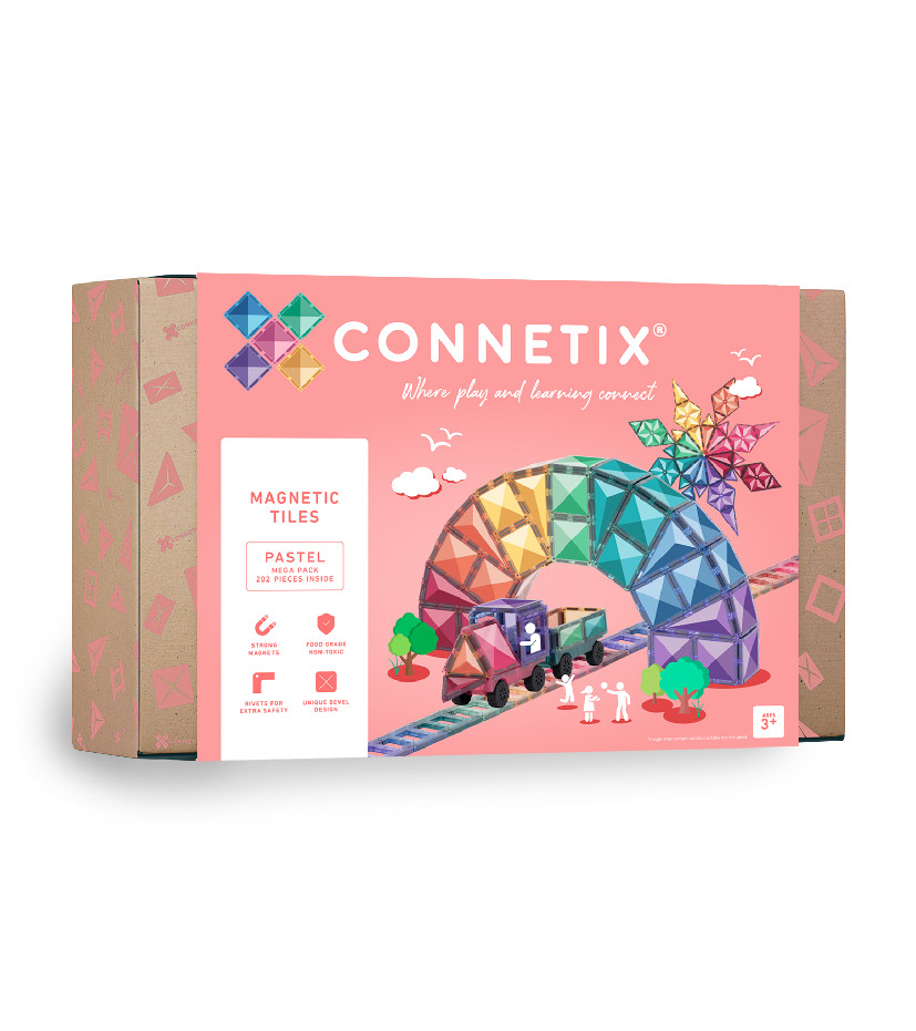 Connetix Connetix Tiles - Magnetická Stavebnica Pastelová XXL 202 ks