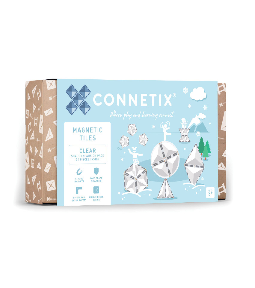 Connetix Connetix Tiles - Magnetická Stavebnica Priehľadná Rozširujúca Sada 24 ks