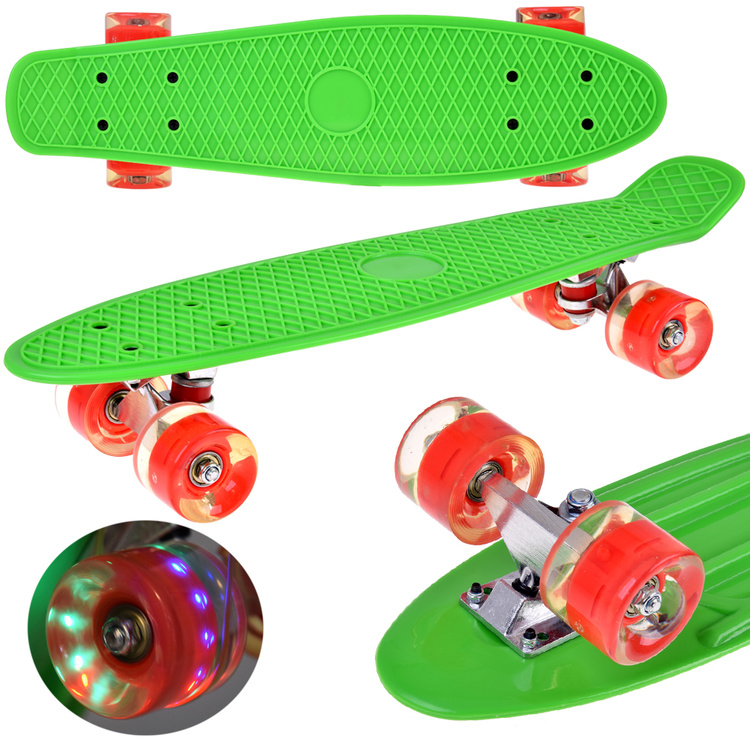 mamido LED skateboard so svietiacimi kolieskami zelený