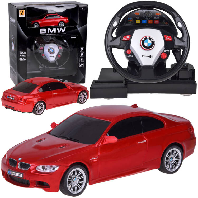 mamido Športové autíčko BMW na diaľkové ovládanie 1:24 s volantom červené