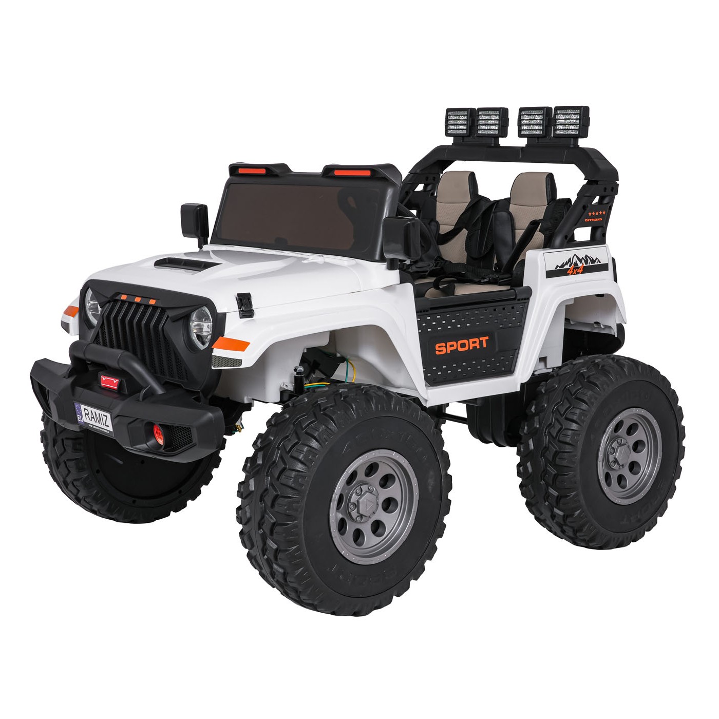 mamido Elektrické autíčko Extreme Sport 4x4 s premenlivou veľkosťou bielej