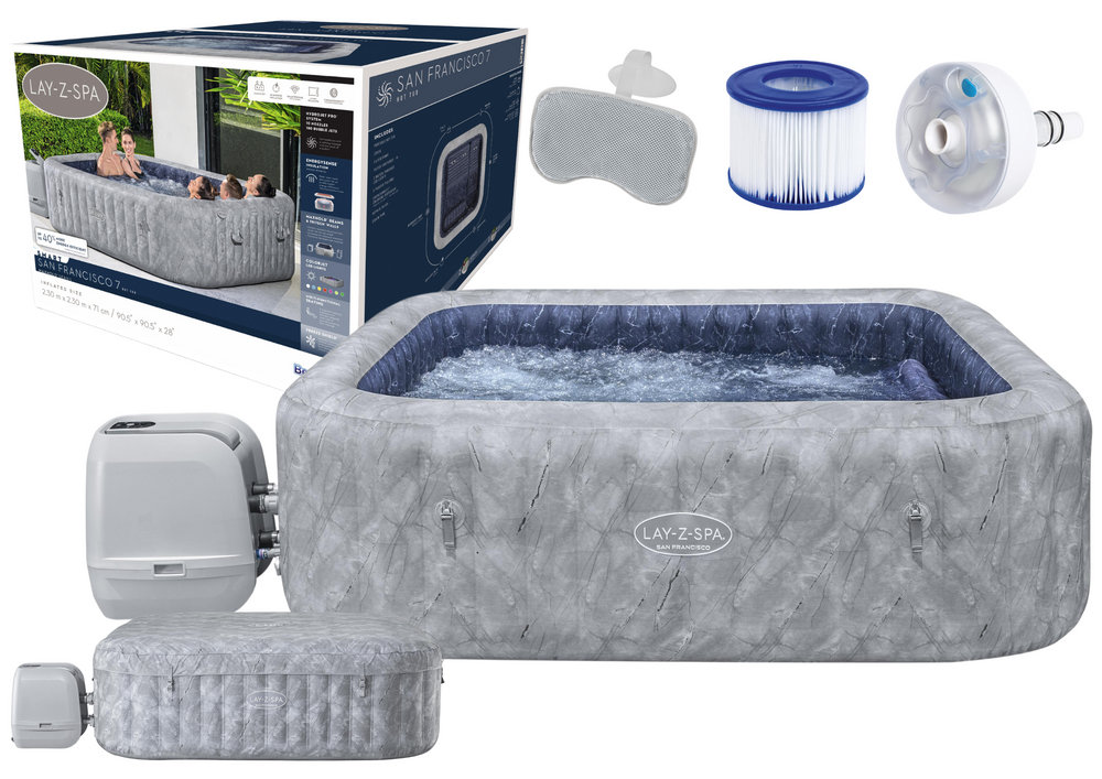 mamido Nafukovacie kúpele Spa San-Francisco pre 7 osôb 230 x 230 x 71 cm Bestway 6001Q
