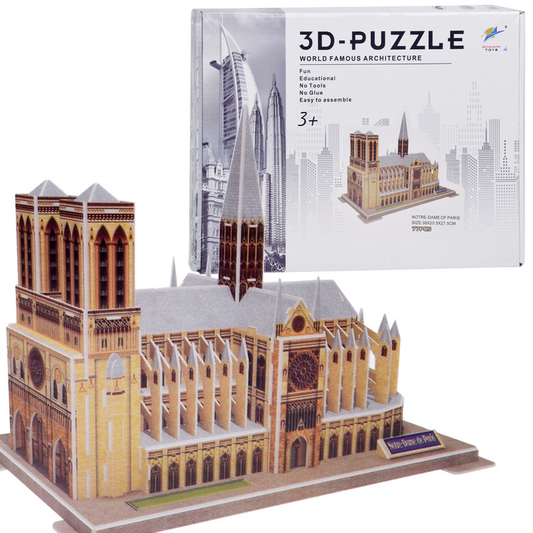 mamido 3D puzzle Katedrála Notre-Dame 77 dielikov Priestorové puzzle Paríž ZA5402