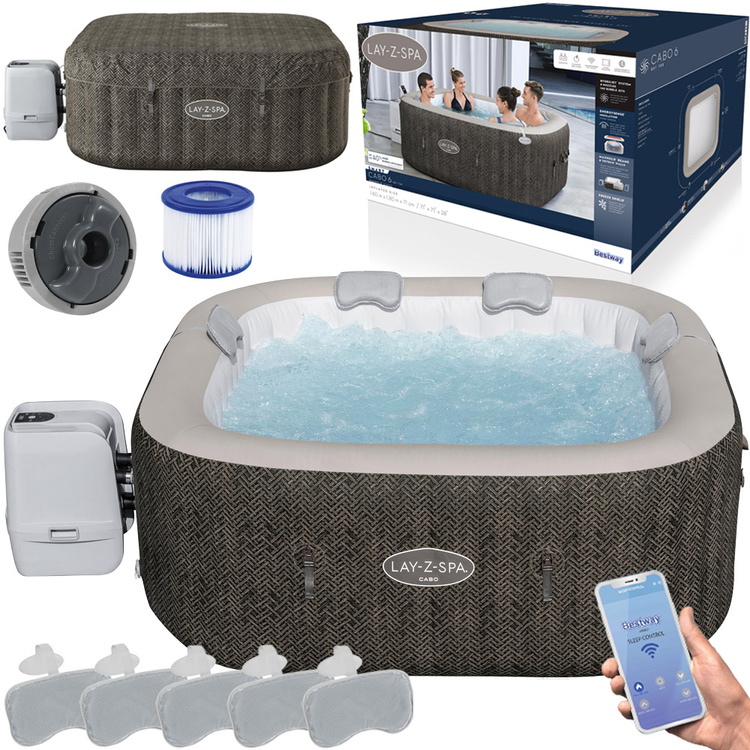 mamido Bestway Lay-Z-Spa Cabo HydroJet 6 hydromasáž 4-6 osôb WiFi aplikácie 6001R