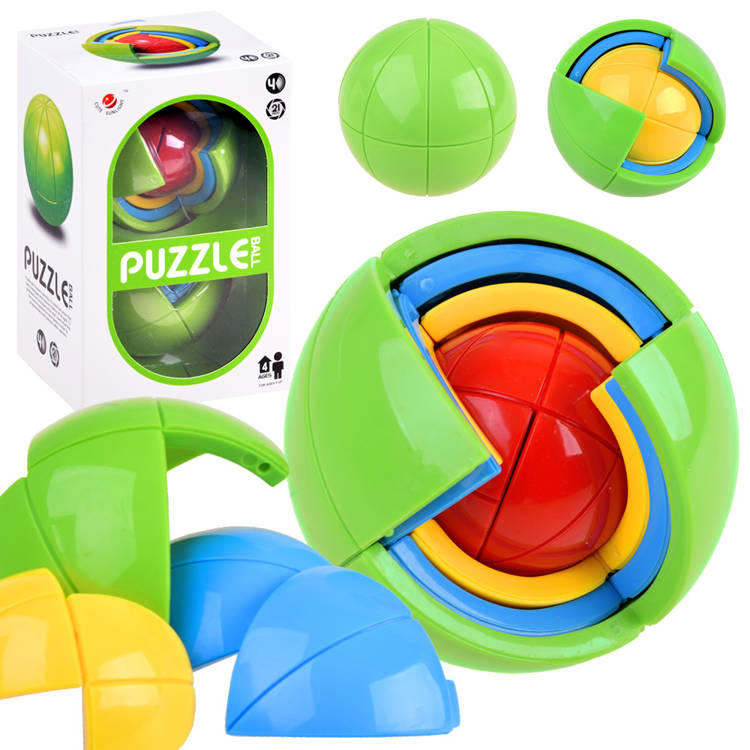 mamido Logická hra GUĽA 3D PUZZLE hlavolam Lopta – farebná hádanka GR0067