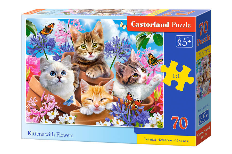 mamido Puzzle 70 dielikov Mačiatka s kvetinami
