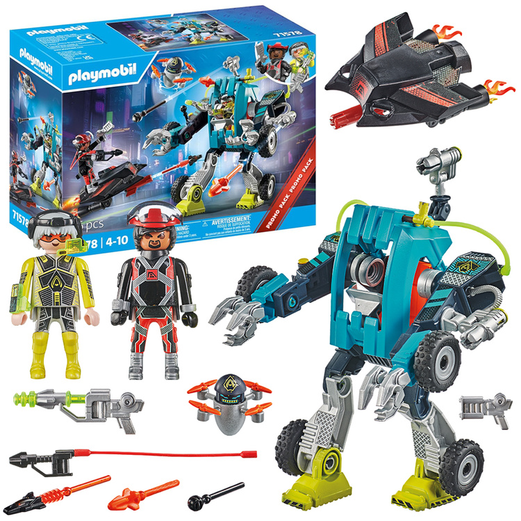 mamido Stavebnica Playmobil 71578 Robot vs. Klzák Sada 96 dielov ZA5993