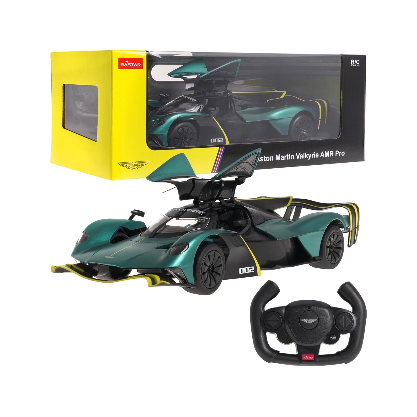 mamido Autíčko na diaľkové ovládanie RC Aston Martin Valkyrie AMR Pro 1:14 tmavo zelené