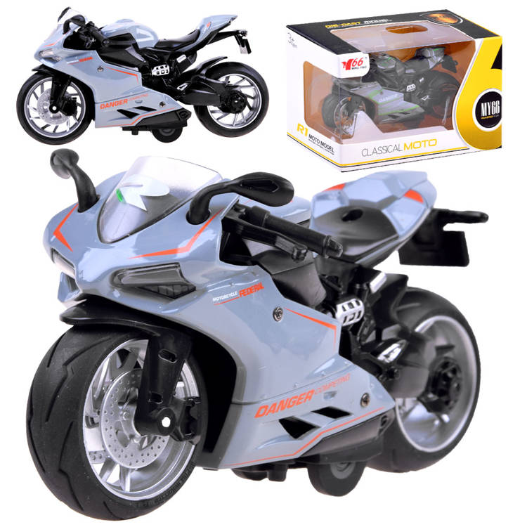 mamido Kovový model motorka s naťahovacím mechanizmom hračka